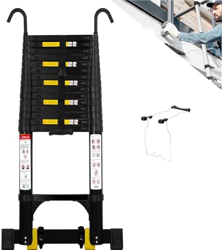 16.5 FT A Frame Telescoping Ladder - Heavy Duty 330 lbs Capacity - Adjustable Multi-Purpose Collapsible Design for Home