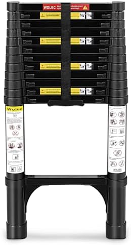 16.5 FT A Frame Telescoping Ladder - Heavy Duty 330 lbs Capacity - Adjustable Multi-Purpose Collapsible Design for Home